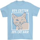 Part Cotton Part Cat Hair Funny Mens T-Shirt Cotton Gildan Light Blue