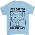 Part Cotton Part Cat Hair Funny Mens T-Shirt Cotton Gildan Light Blue