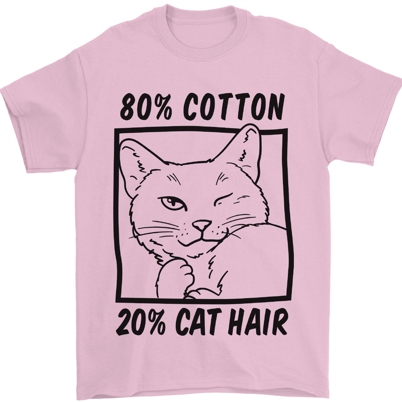 Part Cotton Part Cat Hair Funny Mens T-Shirt Cotton Gildan Light Pink