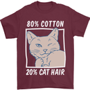 Part Cotton Part Cat Hair Funny Mens T-Shirt Cotton Gildan Maroon