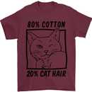 Part Cotton Part Cat Hair Funny Mens T-Shirt Cotton Gildan Maroon
