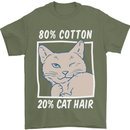 Part Cotton Part Cat Hair Funny Mens T-Shirt Cotton Gildan Military Green