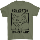 Part Cotton Part Cat Hair Funny Mens T-Shirt Cotton Gildan Military Green
