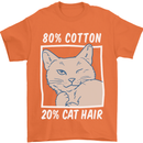 Part Cotton Part Cat Hair Funny Mens T-Shirt Cotton Gildan Orange