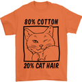Part Cotton Part Cat Hair Funny Mens T-Shirt Cotton Gildan Orange