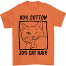 Part Cotton Part Cat Hair Funny Mens T-Shirt Cotton Gildan Orange