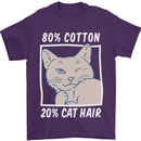 Part Cotton Part Cat Hair Funny Mens T-Shirt Cotton Gildan Purple