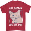 Part Cotton Part Cat Hair Funny Mens T-Shirt Cotton Gildan Red