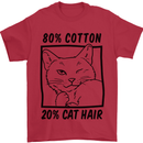 Part Cotton Part Cat Hair Funny Mens T-Shirt Cotton Gildan Red