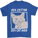 Part Cotton Part Cat Hair Funny Mens T-Shirt Cotton Gildan Royal Blue