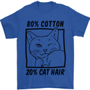 Part Cotton Part Cat Hair Funny Mens T-Shirt Cotton Gildan Royal Blue