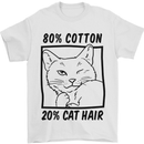 Part Cotton Part Cat Hair Funny Mens T-Shirt Cotton Gildan White
