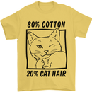 Part Cotton Part Cat Hair Funny Mens T-Shirt Cotton Gildan Yellow