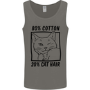 Part Cotton Part Cat Hair Funny Mens Vest Tank Top Charcoal