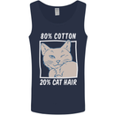 Part Cotton Part Cat Hair Funny Mens Vest Tank Top Navy Blue