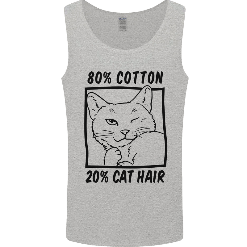 Part Cotton Part Cat Hair Funny Mens Vest Tank Top Sports Grey