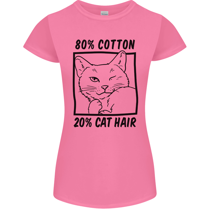 Part Cotton Part Cat Hair Funny Womens Petite Cut T-Shirt Azalea