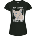 Part Cotton Part Cat Hair Funny Womens Petite Cut T-Shirt Black