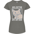 Part Cotton Part Cat Hair Funny Womens Petite Cut T-Shirt Charcoal