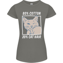 Part Cotton Part Cat Hair Funny Womens Petite Cut T-Shirt Charcoal