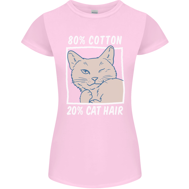 Part Cotton Part Cat Hair Funny Womens Petite Cut T-Shirt Light Pink