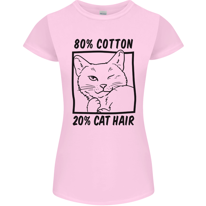 Part Cotton Part Cat Hair Funny Womens Petite Cut T-Shirt Light Pink