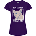 Part Cotton Part Cat Hair Funny Womens Petite Cut T-Shirt Purple