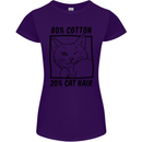 Part Cotton Part Cat Hair Funny Womens Petite Cut T-Shirt Purple