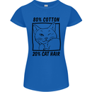 Part Cotton Part Cat Hair Funny Womens Petite Cut T-Shirt Royal Blue
