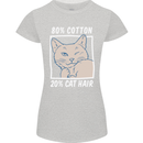 Part Cotton Part Cat Hair Funny Womens Petite Cut T-Shirt Sports Grey