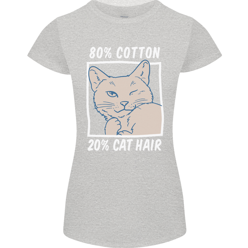 Part Cotton Part Cat Hair Funny Womens Petite Cut T-Shirt Sports Grey