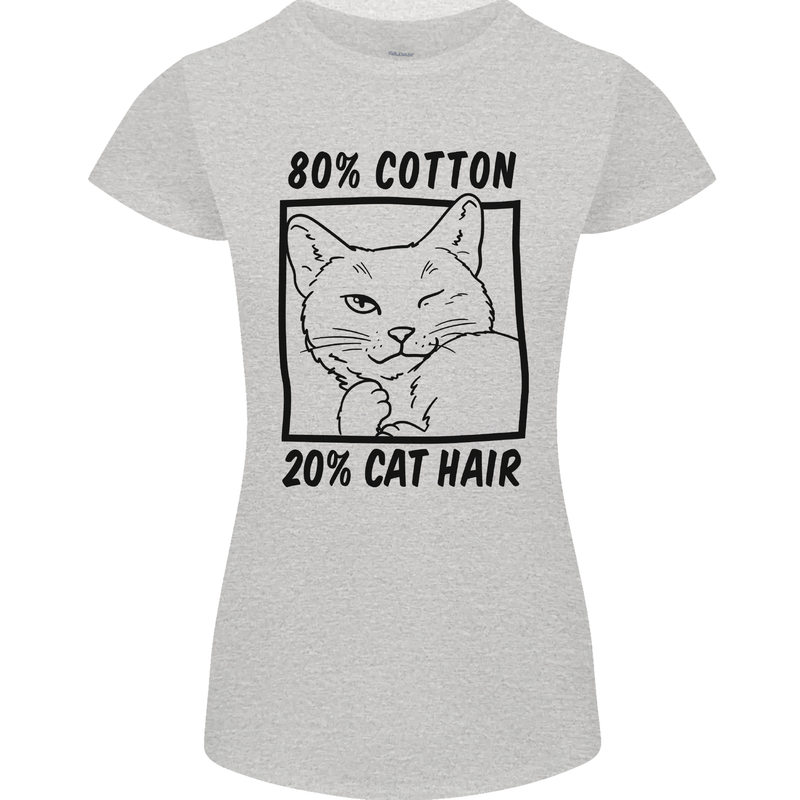 Part Cotton Part Cat Hair Funny Womens Petite Cut T-Shirt Sports Grey