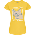Part Cotton Part Cat Hair Funny Womens Petite Cut T-Shirt Yellow