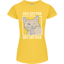 Part Cotton Part Cat Hair Funny Womens Petite Cut T-Shirt Yellow
