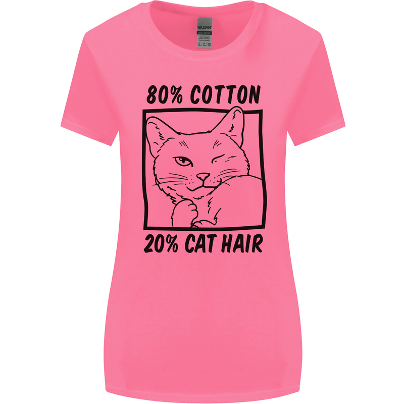 Part Cotton Part Cat Hair Funny Womens Wider Cut T-Shirt Azalea