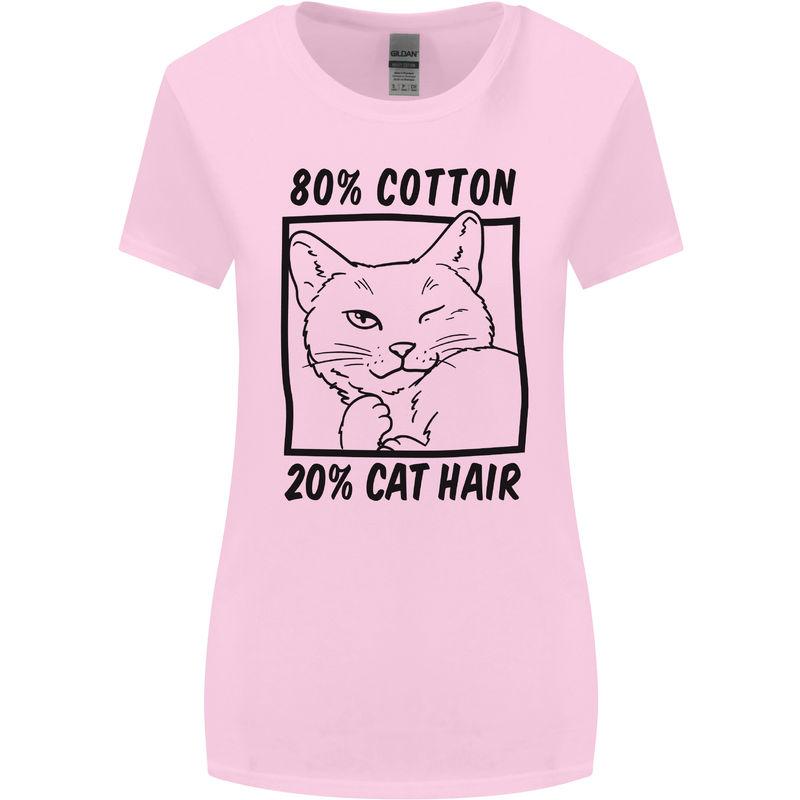 Part Cotton Part Cat Hair Funny Womens Wider Cut T-Shirt Light Pink