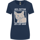 Part Cotton Part Cat Hair Funny Womens Wider Cut T-Shirt Navy Blue