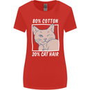 Part Cotton Part Cat Hair Funny Womens Wider Cut T-Shirt Red