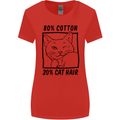 Part Cotton Part Cat Hair Funny Womens Wider Cut T-Shirt Red