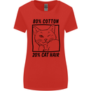 Part Cotton Part Cat Hair Funny Womens Wider Cut T-Shirt Red