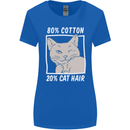 Part Cotton Part Cat Hair Funny Womens Wider Cut T-Shirt Royal Blue