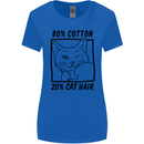 Part Cotton Part Cat Hair Funny Womens Wider Cut T-Shirt Royal Blue