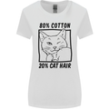 Part Cotton Part Cat Hair Funny Womens Wider Cut T-Shirt White