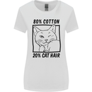 Part Cotton Part Cat Hair Funny Womens Wider Cut T-Shirt White