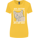 Part Cotton Part Cat Hair Funny Womens Wider Cut T-Shirt Yellow