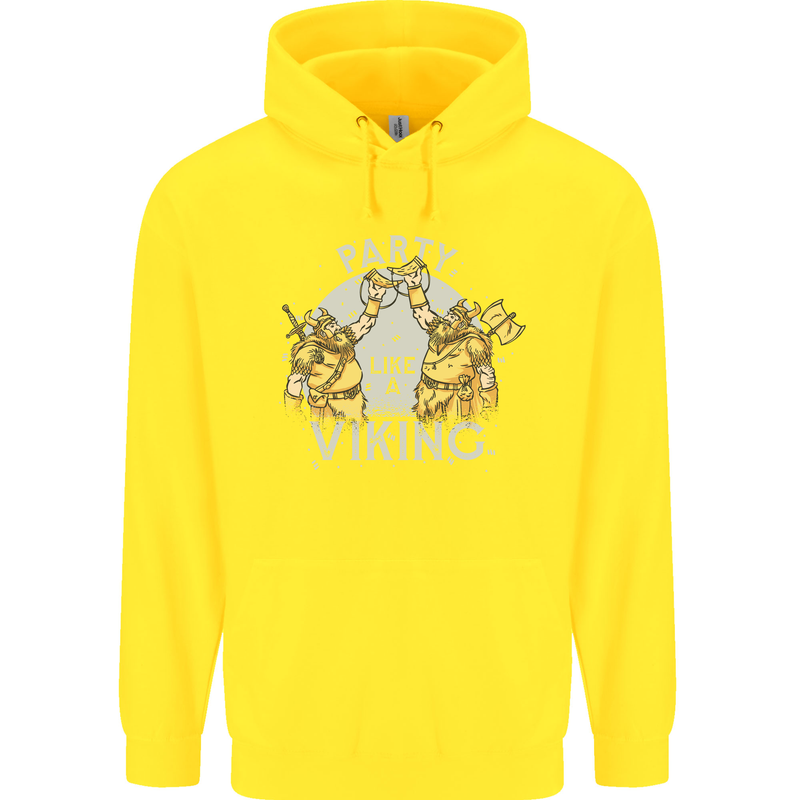 Party Like a Viking Thor Odin Valhalla Childrens Kids Hoodie Yellow