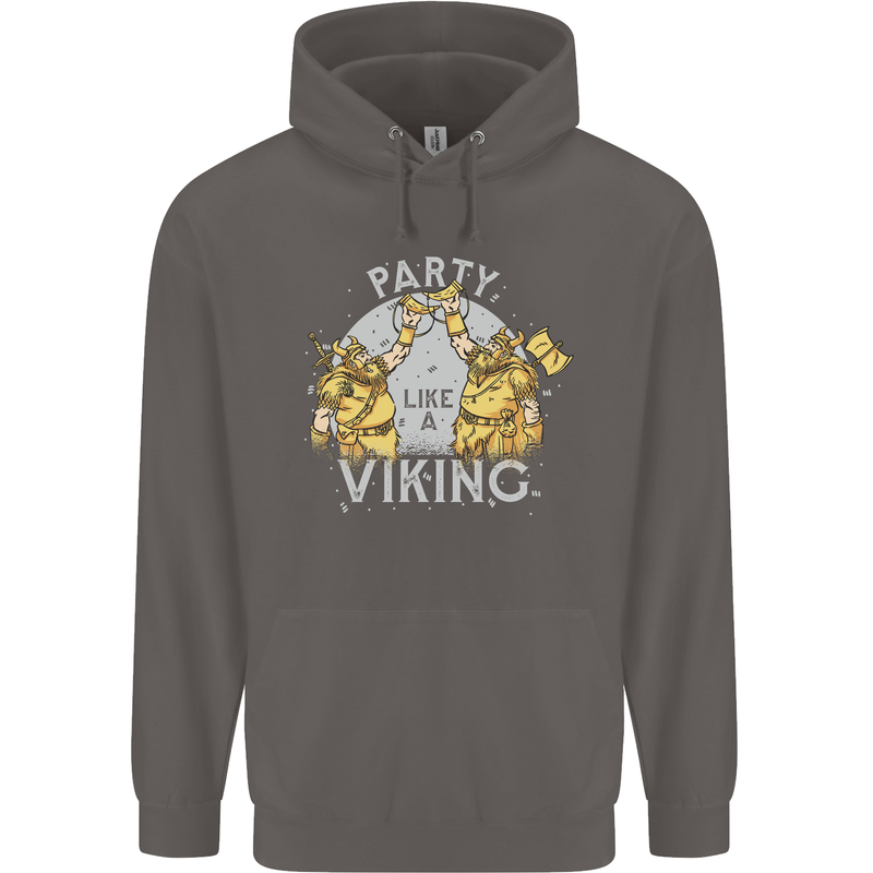 Party Like a Viking Thor Odin Valhalla Mens 80% Cotton Hoodie Charcoal