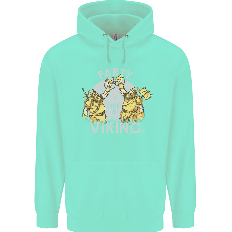 Party Like a Viking Thor Odin Valhalla Mens 80% Cotton Hoodie Peppermint