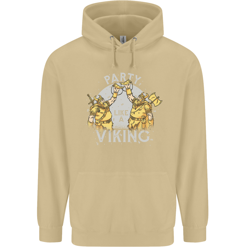 Party Like a Viking Thor Odin Valhalla Mens 80% Cotton Hoodie Sand
