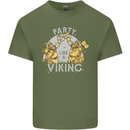 Party Like a Viking Thor Odin Valhalla Mens Cotton T-Shirt Tee Top Military Green